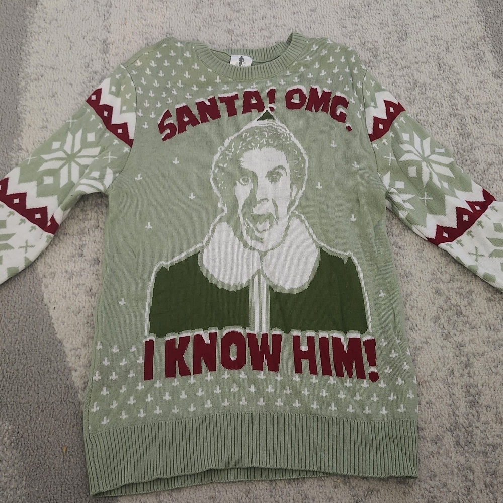 ELF Green Crewneck with Santa Design